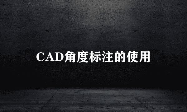 CAD角度标注的使用