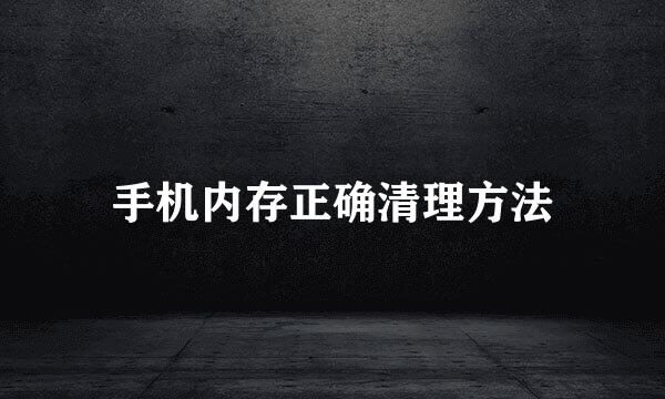 手机内存正确清理方法