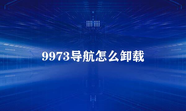9973导航怎么卸载