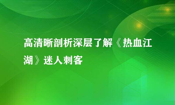 高清晰剖析深层了解《热血江湖》迷人刺客