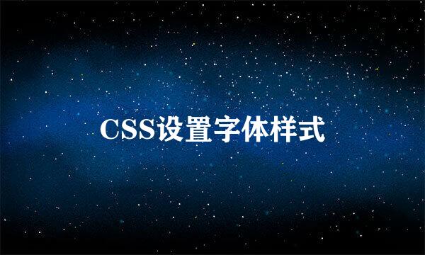 CSS设置字体样式