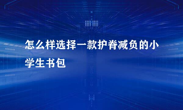 怎么样选择一款护脊减负的小学生书包