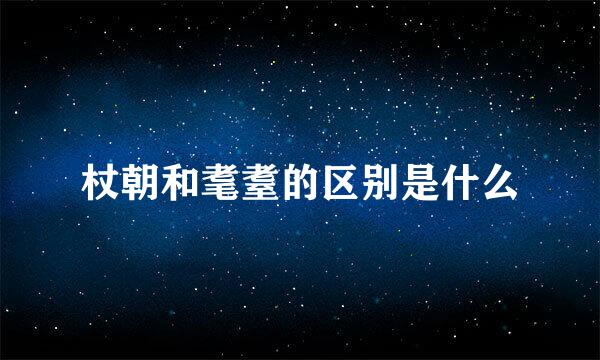 杖朝和耄耋的区别是什么