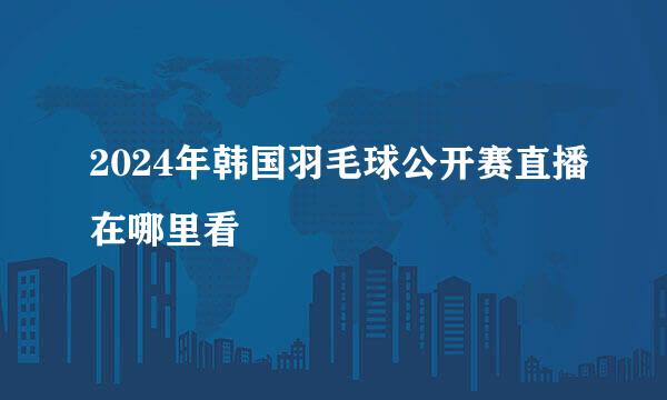 2024年韩国羽毛球公开赛直播在哪里看