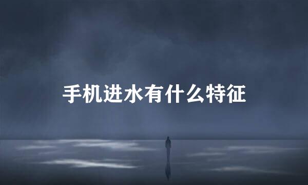 手机进水有什么特征