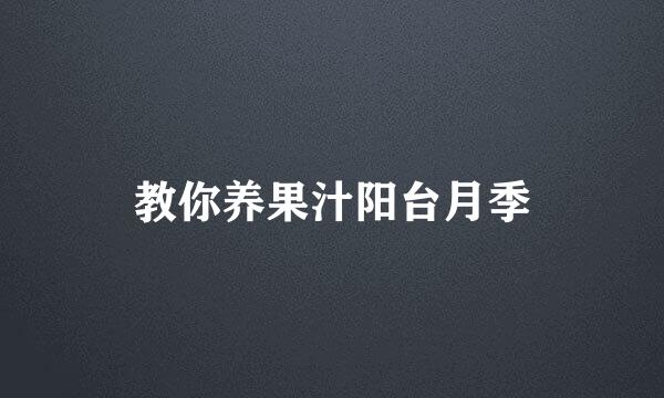 教你养果汁阳台月季