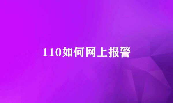 110如何网上报警