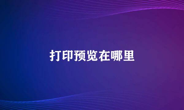 打印预览在哪里