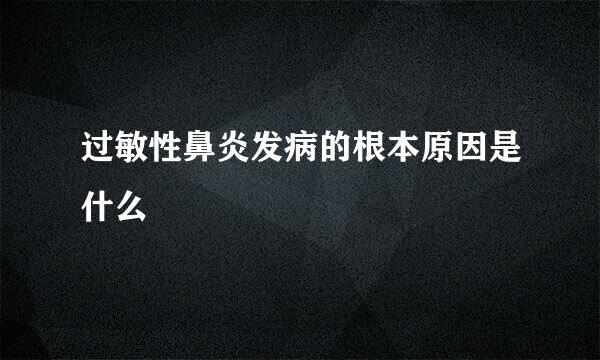 过敏性鼻炎发病的根本原因是什么