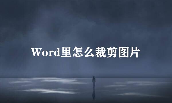 Word里怎么裁剪图片