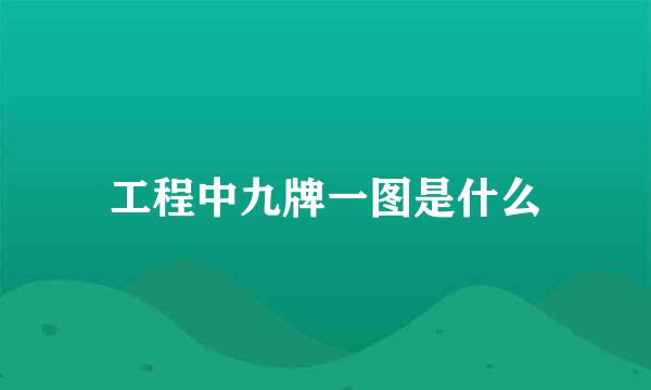 工程中九牌一图是什么