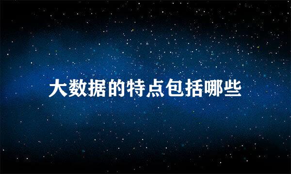 大数据的特点包括哪些