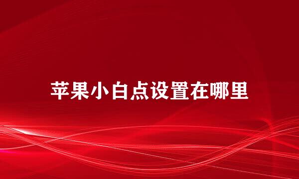 苹果小白点设置在哪里