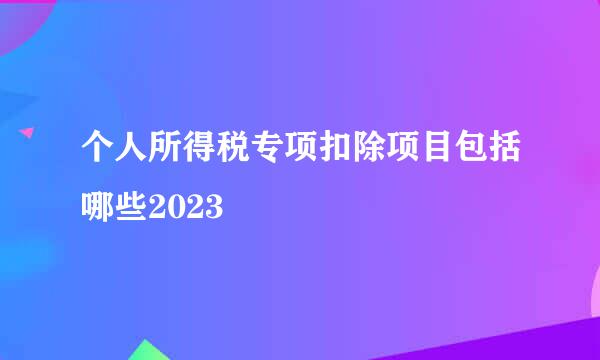 个人所得税专项扣除项目包括哪些2023