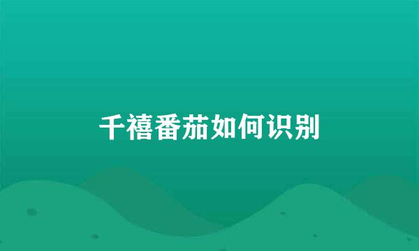千禧番茄如何识别