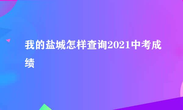 我的盐城怎样查询2021中考成绩