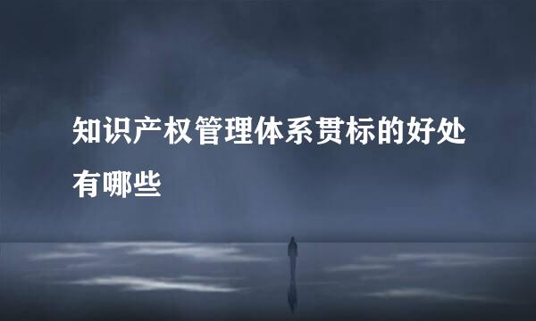 知识产权管理体系贯标的好处有哪些