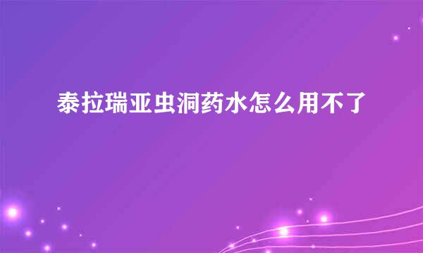 泰拉瑞亚虫洞药水怎么用不了