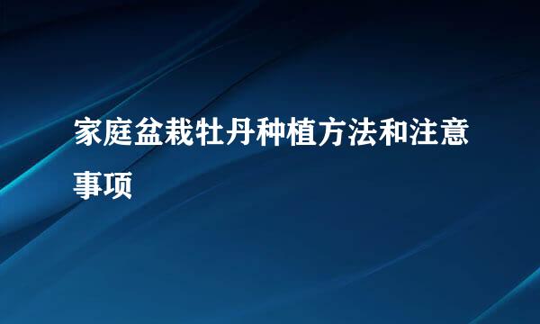 家庭盆栽牡丹种植方法和注意事项