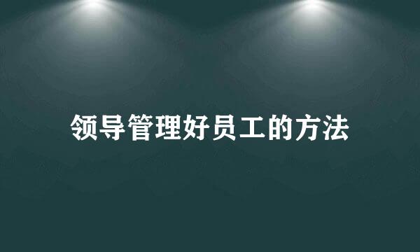 领导管理好员工的方法