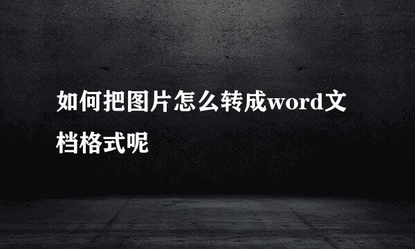 如何把图片怎么转成word文档格式呢