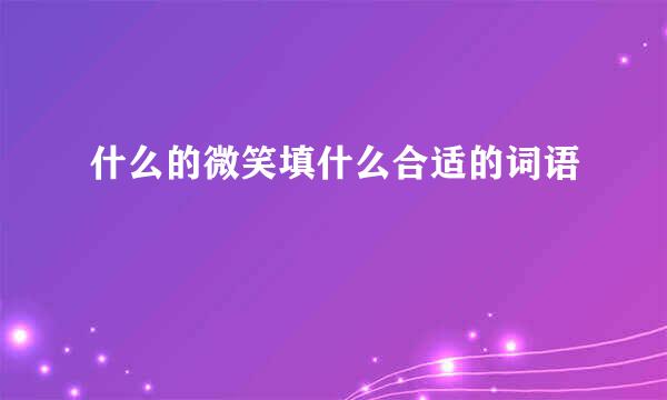 什么的微笑填什么合适的词语