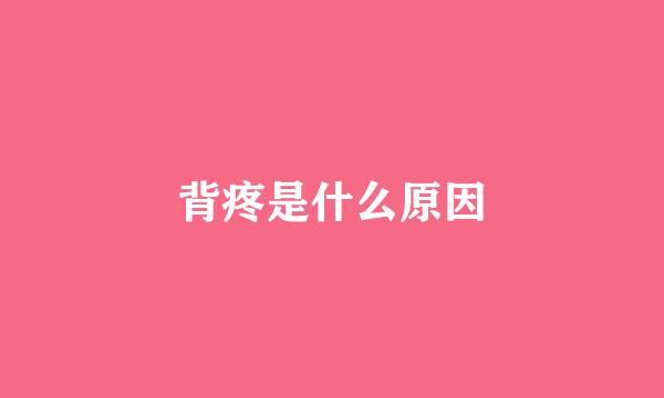 背疼是什么原因