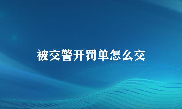 被交警开罚单怎么交