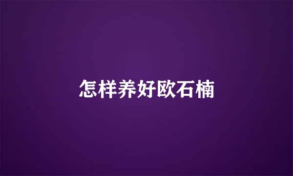 怎样养好欧石楠
