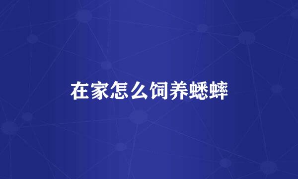 在家怎么饲养蟋蟀