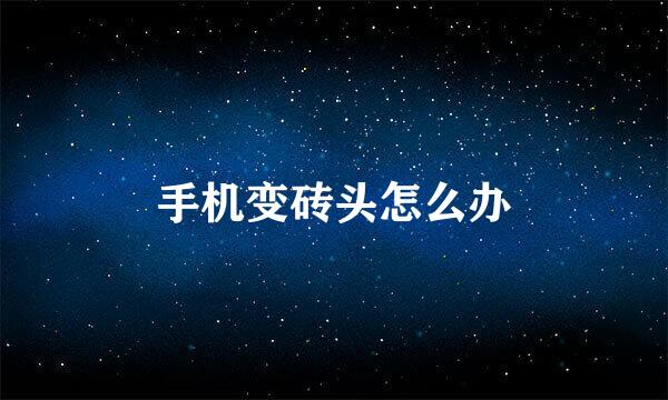 手机变砖头怎么办