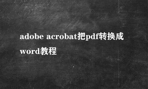 adobe acrobat把pdf转换成word教程
