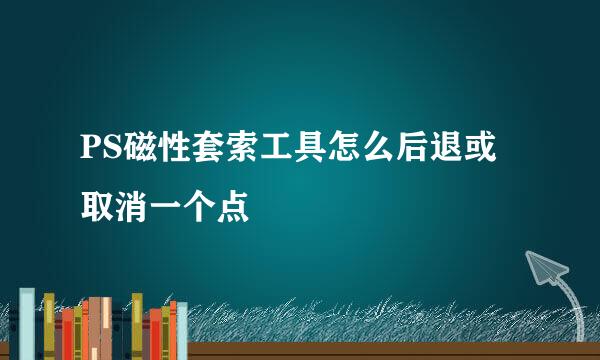 PS磁性套索工具怎么后退或取消一个点