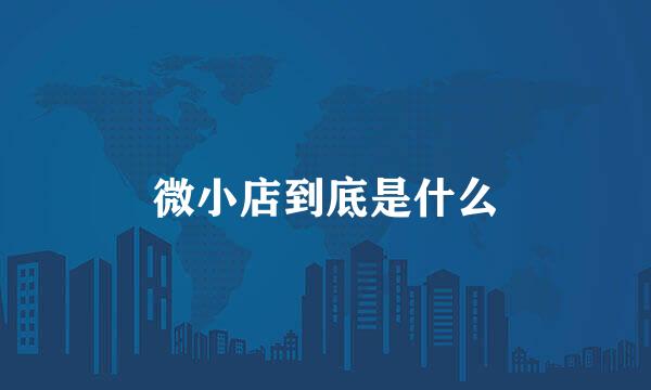 微小店到底是什么