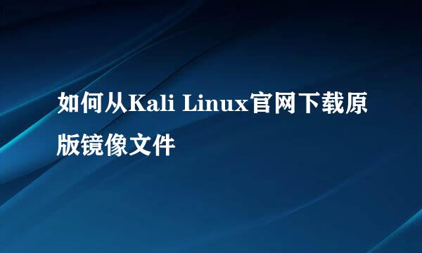 如何从Kali Linux官网下载原版镜像文件