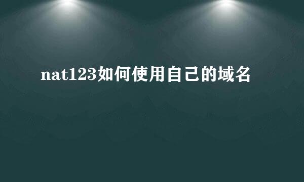 nat123如何使用自己的域名