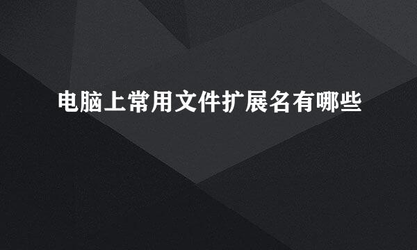 电脑上常用文件扩展名有哪些