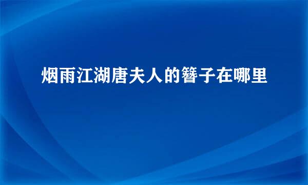 烟雨江湖唐夫人的簪子在哪里