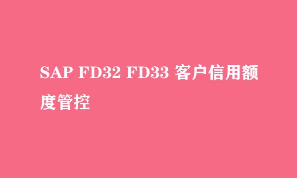 SAP FD32 FD33 客户信用额度管控