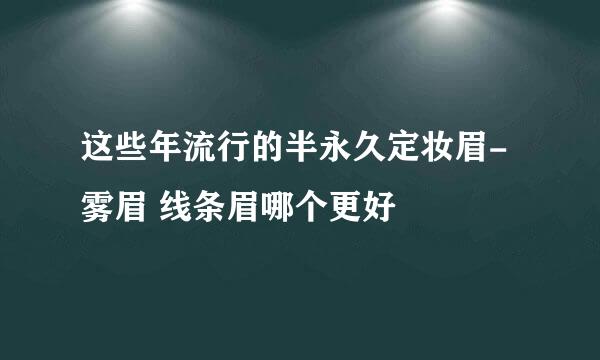 这些年流行的半永久定妆眉-雾眉 线条眉哪个更好