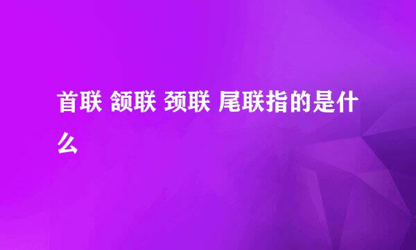 首联 颔联 颈联 尾联指的是什么