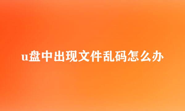u盘中出现文件乱码怎么办