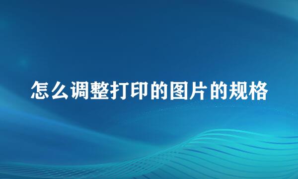 怎么调整打印的图片的规格