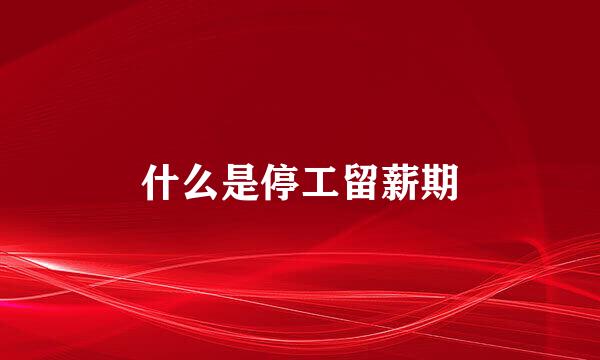 什么是停工留薪期