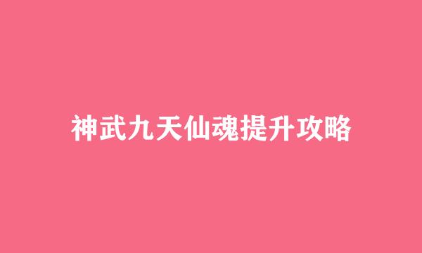 神武九天仙魂提升攻略