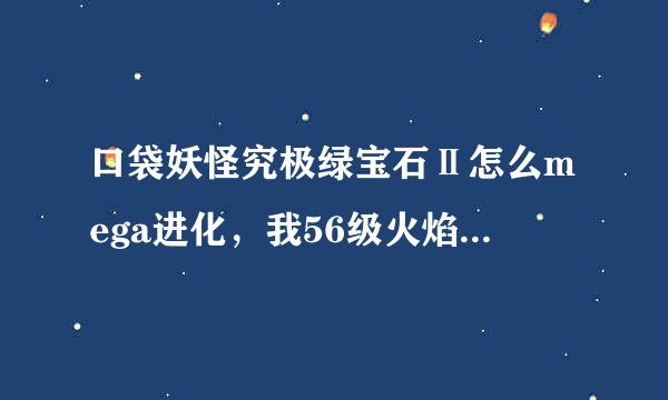 口袋妖怪究极绿宝石Ⅱ怎么mega进化，我56级火焰鸡，带火焰鸡石了，也点开始了，用的啪啪游戏厅