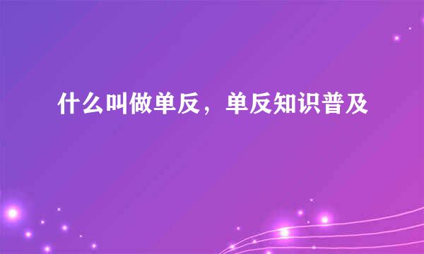 什么叫做单反，单反知识普及