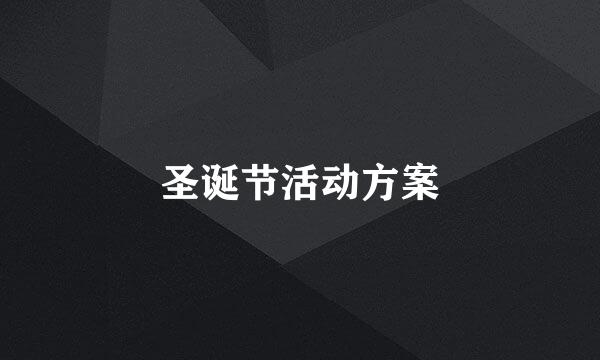 圣诞节活动方案