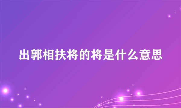 出郭相扶将的将是什么意思