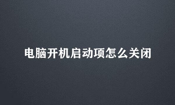 电脑开机启动项怎么关闭